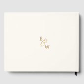 Delicate Gold and  ivory Monogram Back Wedding ゲストブック (裏面)