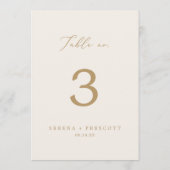 Delicate Gold Calligraphy | 5x7 Cream Table No. 招待状 (裏面)