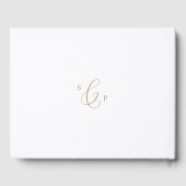 Delicate Gold Calligraphy Monogram Back Wedding ゲストブック (裏面)
