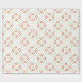 Delicate Gold Scrollwork & Pink Roses Floral ラッピングペーパー (フラット)