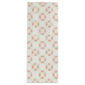 Delicate Gold Scrollwork & Pink Roses Floral ワインギフトバッグ (正面)