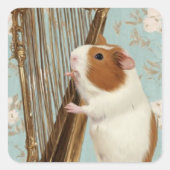 Delicate Harp Guinea Pig Sticker スクエアシール (正面)