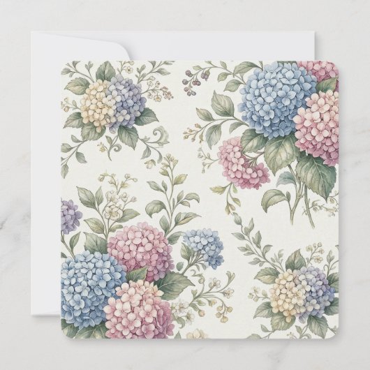 Delicate Hydrangea Flowers Bridal Shower  招待状 (裏面)