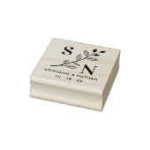 Delicate Initials Wildflowers Branches Wedding  ラバースタンプ (スタンプ)