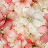 Delicate Ink Blush Pink Gold Floral Chic Monogram フリースブランケット