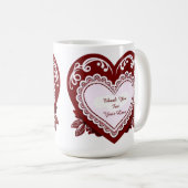 Delicate Lace Heart Card コーヒーマグカップ (正面右)