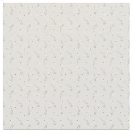 Delicate Lavender & Honeybee Botanical Outline ファブリック