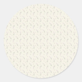 Delicate Lavender & Honeybee Botanical Outline ラウンドシール