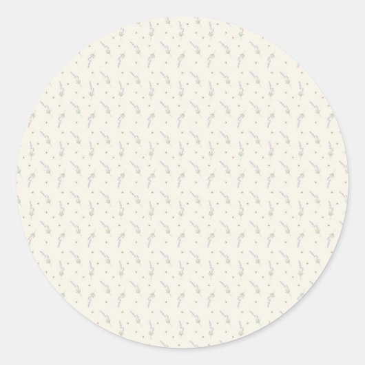 Delicate Lavender & Honeybee Botanical Outline ラウンドシール (正面)