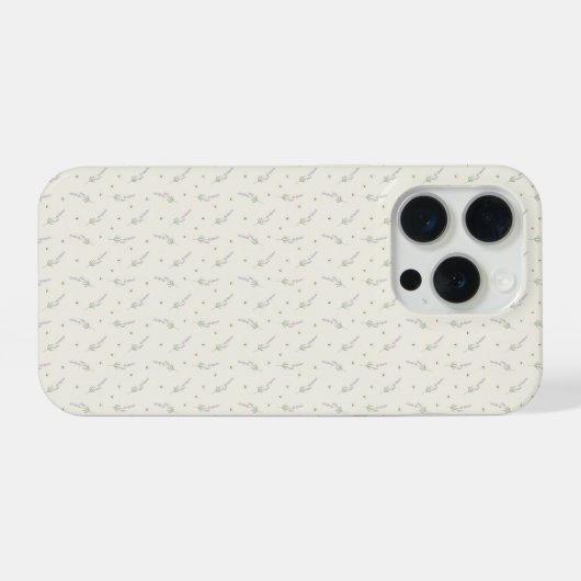 Delicate Lavender & Honeybee Botanical Outline iPhoneケース (裏面横)