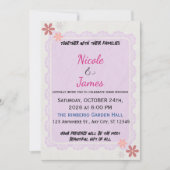 Delicate Lavender Lace Floral Wedding Invitation 招待状 (正面)