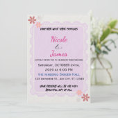 Delicate Lavender Lace Floral Wedding Invitation 招待状 (スタンド正面)