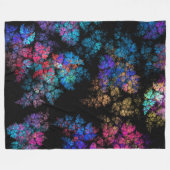 Delicate leaf ornaments フリースブランケット (正面(横))