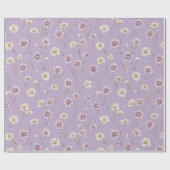 Delicate Lilac Daisy Cream Floral Pattern ラッピングペーパー (フラット)