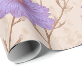 Delicate Lilac Daisy Cream Floral Pattern ラッピングペーパー (ロールコーナー)