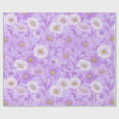 Delicate Lilac Daisy Cream Floral Pattern ラッピングペーパー (フラット)