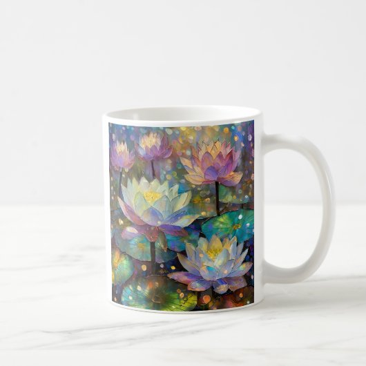 Delicate Lotus Flowers Blossoming in the Snow コーヒーマグカップ (右)