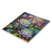 Delicate Lotus Flowers Blossoming in the Snow タイル (側面)