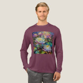 Delicate Lotus Flowers Blossoming in the Snow トライブレンドＴシャツ (正面全体)