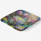 Delicate Lotus Flowers Blossoming in the Snow ペーパープレート (傾斜あり)