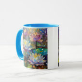 Delicate Lotus Flowers Blossoming in the Snow マグカップ (正面左)