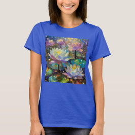Delicate Lotus Flowers Blossoming in the Snow Tシャツ