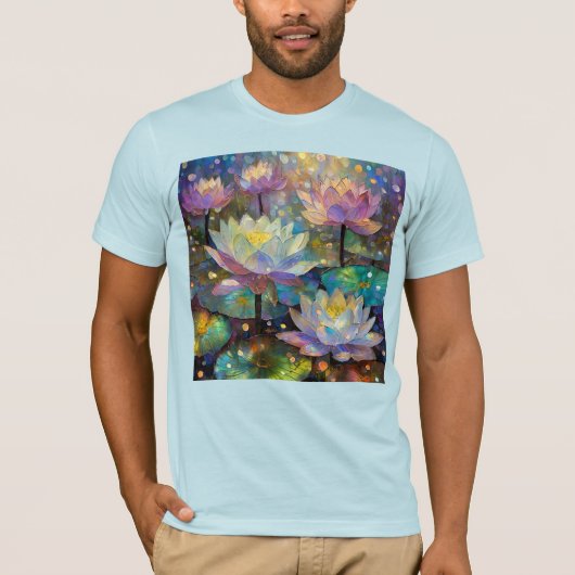 Delicate Lotus Flowers Blossoming in the Snow Tシャツ (正面)