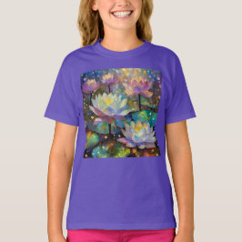 Delicate Lotus Flowers Blossoming in the Snow Tシャツ