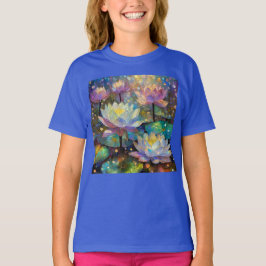 Delicate Lotus Flowers Blossoming in the Snow Tシャツ