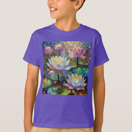 Delicate Lotus Flowers Blossoming in the Snow Tシャツ (正面)