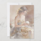 Delicate & Lovely Floral Sweet Sixteen Birthday  招待状 (正面)