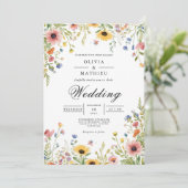 Delicate Meadow Floral Whimsy Wedding 招待状 (スタンド正面)