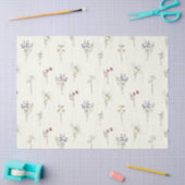 Delicate Meadow Wildflowers on Ivory White 薄葉紙 (クラフト)