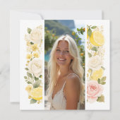 Delicate Mediterranean Lemons Flowers Greenery 招待状 (裏面)