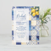 Delicate Mediterranean Tiles and Lemons Flowers 招待状 (スタンド正面)