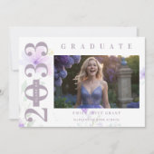 Delicate MInimalist Graduate Floral Lilac Shades P 招待状 (正面)