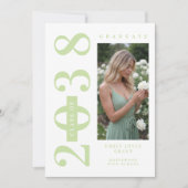 Delicate MInimalist Graduate Light Green Shades  招待状 (正面)