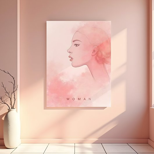 Delicate Minimalist Woman in Pink Shades ポスター