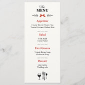 Delicate Modern Black and White Wedding Menu メニュー (正面)