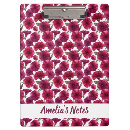 Delicate Morning Glory Pattern Name クリップボード (正面)