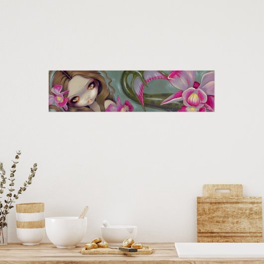 Delicate Orchid Mermaid Art Print ポスター (キッチン)