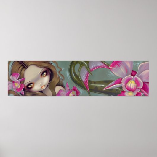 Delicate Orchid Mermaid Art Print ポスター (正面)