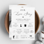 Delicate Our Love Story Infographic Photo Wedding 招待状<br><div class="desc">Surprise your loved ones with this elegant infographic "our love story" card. Easily customize it by clicking on the "personalize" option.</div>