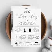 Delicate Our Love Story Infographic Photo Wedding