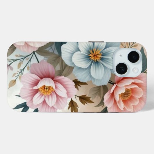 Delicate Pastel Floral  Case-Mate iPhoneケース (裏面 (横))
