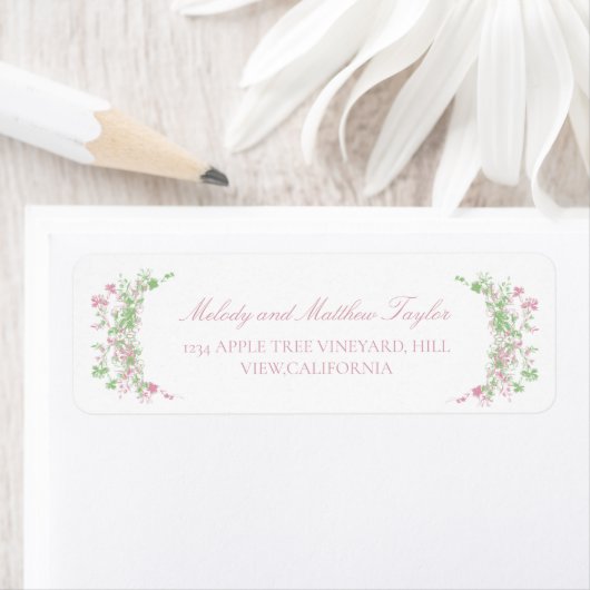 Delicate Pastel French Flora Wedding  ラベル (インサイチュ)
