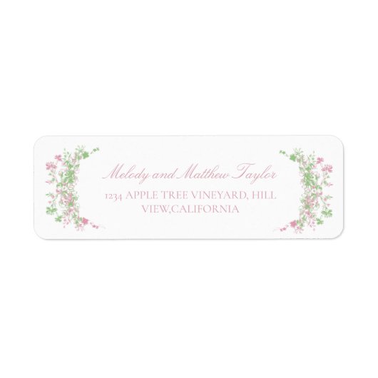 Delicate Pastel French Flora Wedding  ラベル (正面)