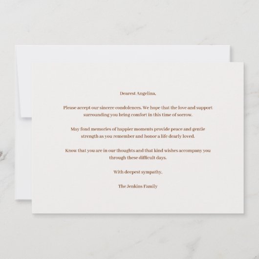 Delicate Pastel Ivory Tones Floral Corner Sympathy (裏面)