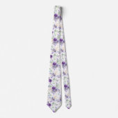 Delicate Pastel Purple Floral Wedding Neck Tie ネクタイ (正面)