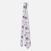 Delicate Pastel Purple Floral Wedding Neck Tie ネクタイ (裏面)